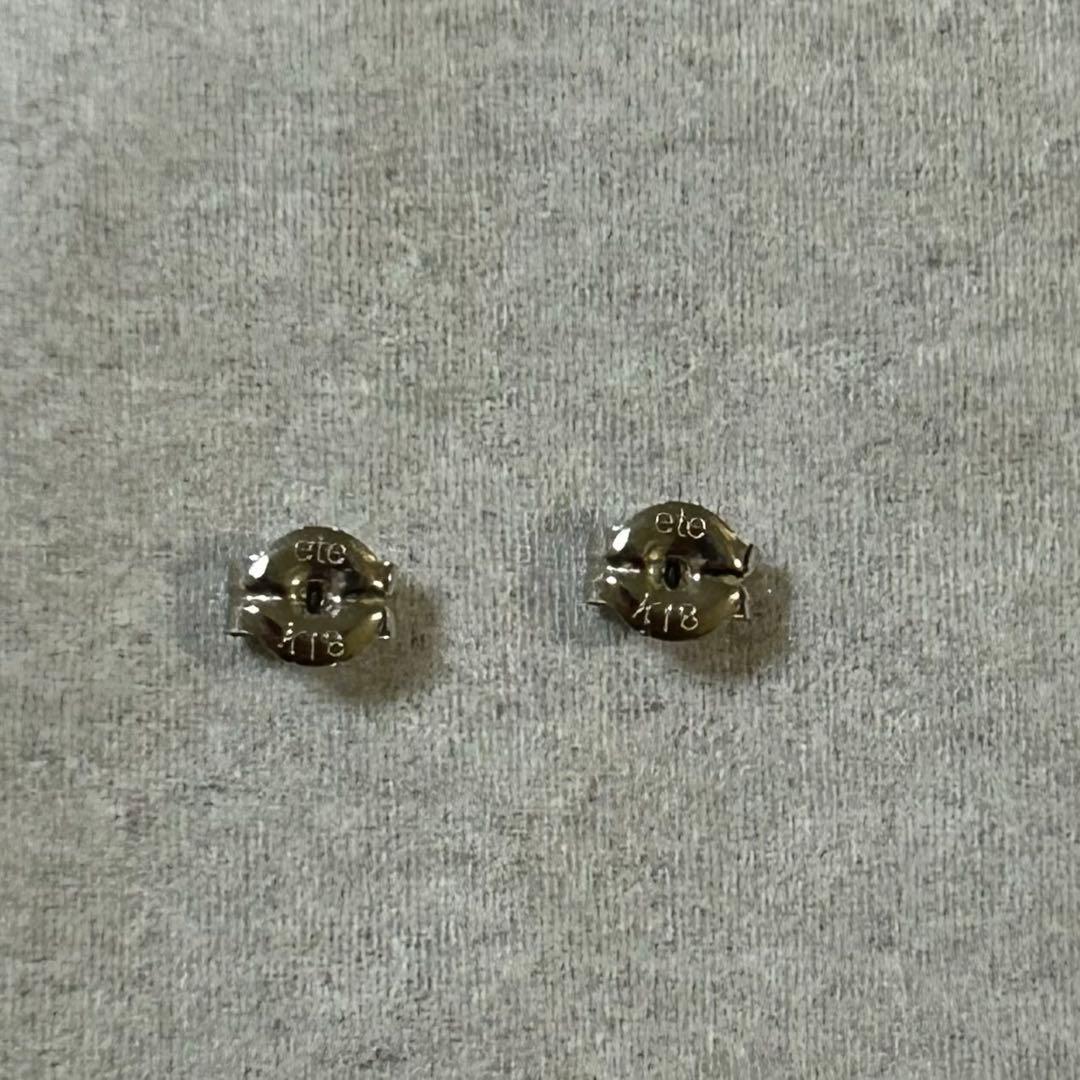 極美品　ete 現行品　ドロップピアス　プラチナコーティング　SV925 K18