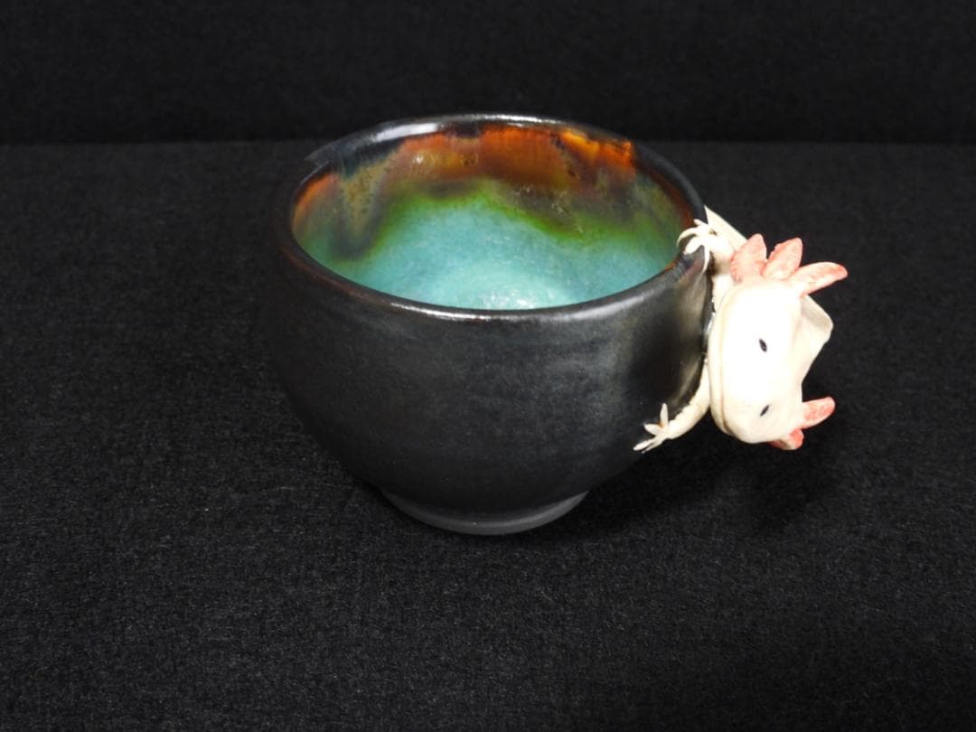 腰越祐貴 創作陶器 ウーパールーパー 湯呑 楽焼