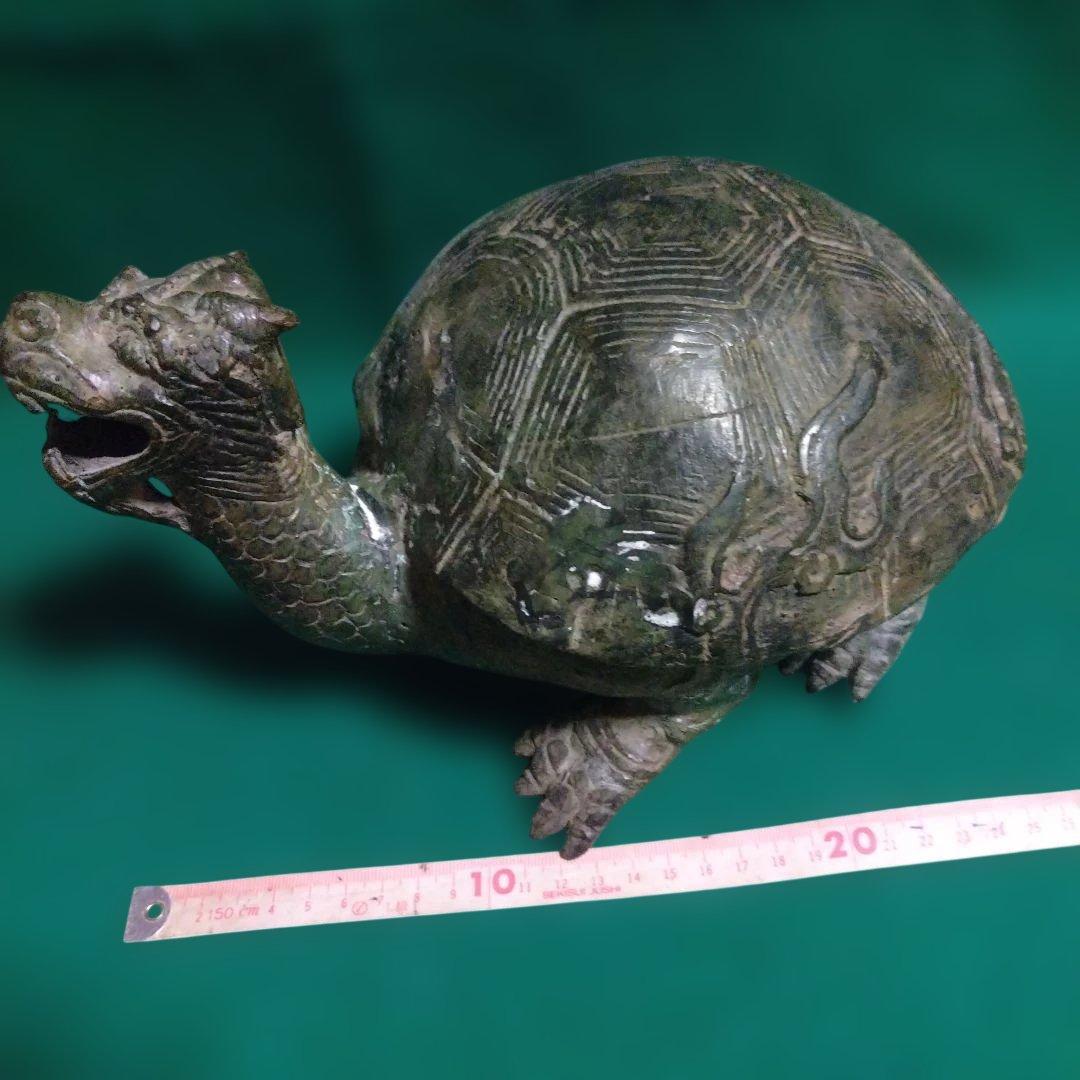 ブロンズ亀の彫刻　霊獣　銅製