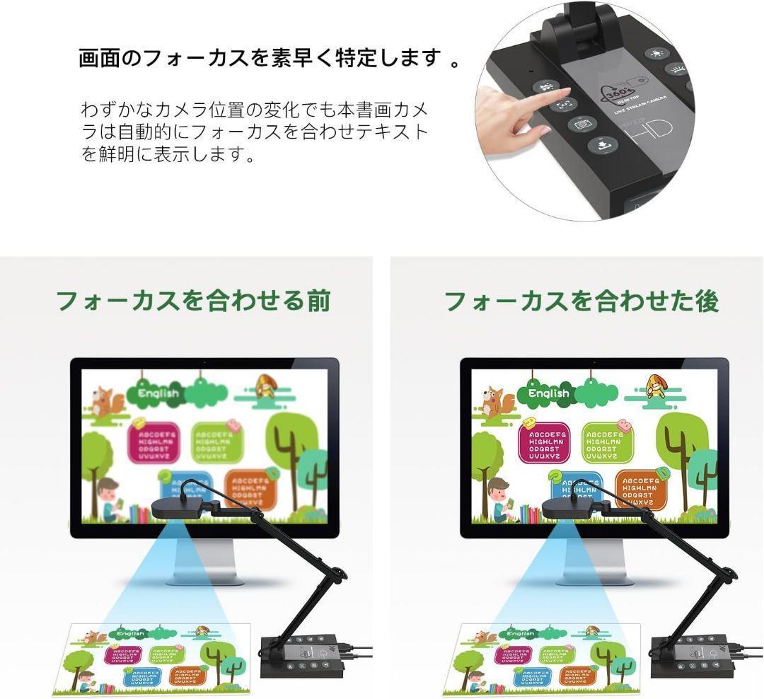 書画カメラ 4K 1500万画素 折りたたみ式 ポータブル ドキュメントカメラ
