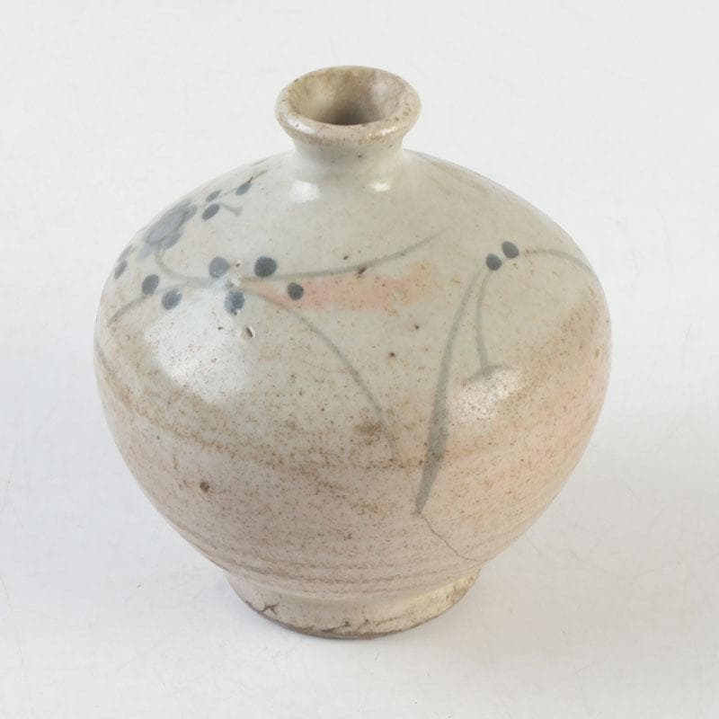 伊万里焼　古伊万里　染付　花文　油壷　小壷　V　9727