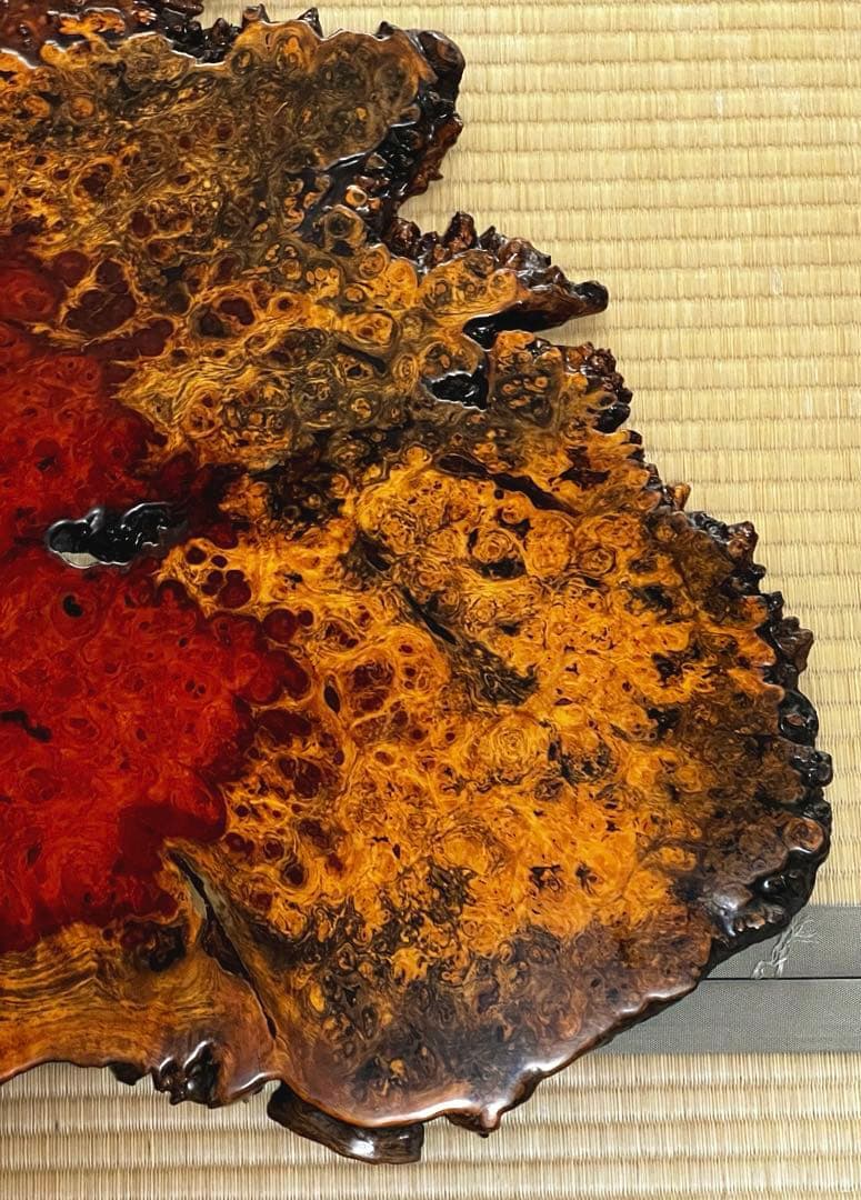 天然時代木 花梨 美玉杢 瘤 花台 香台 盆栽台 77㎝ 約5㎏