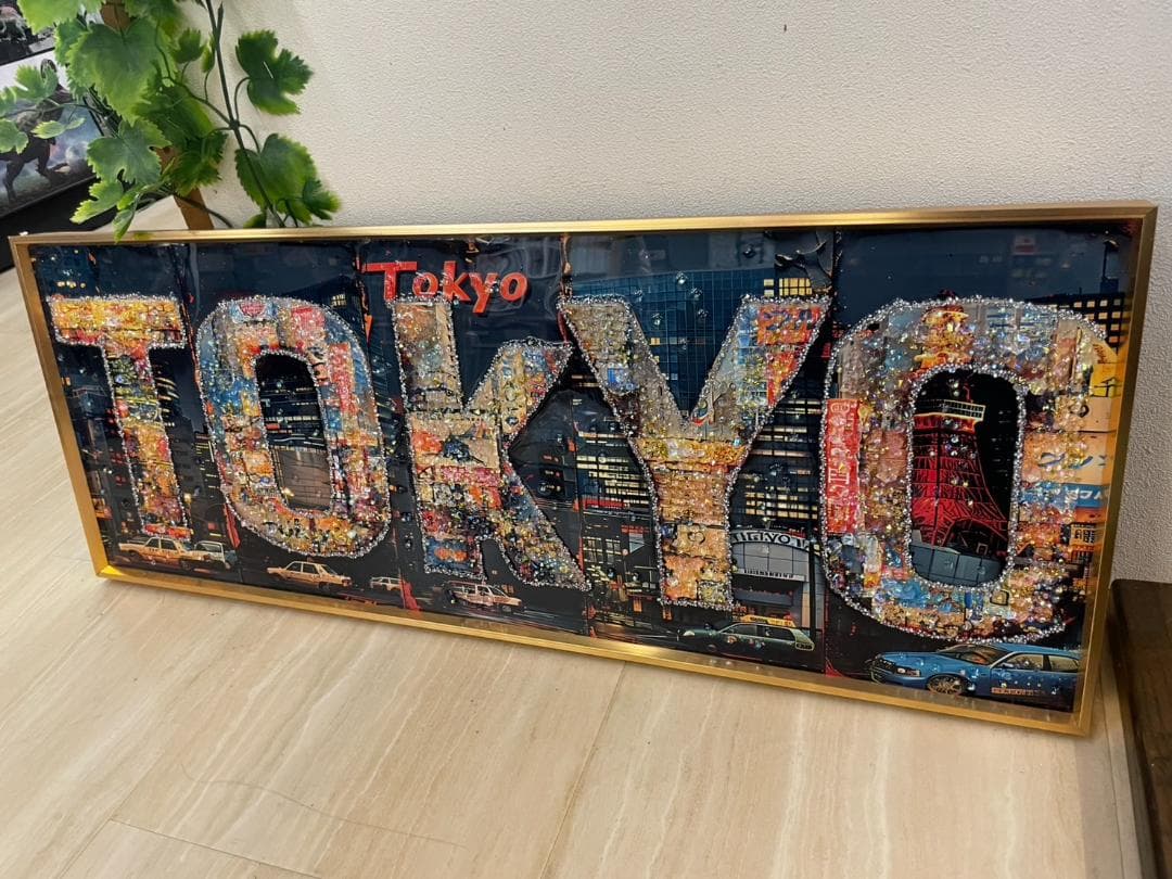 水晶絵　TOKYO　東京　日本　JAPAN　アート　アートパネル　絵画　額　看板
