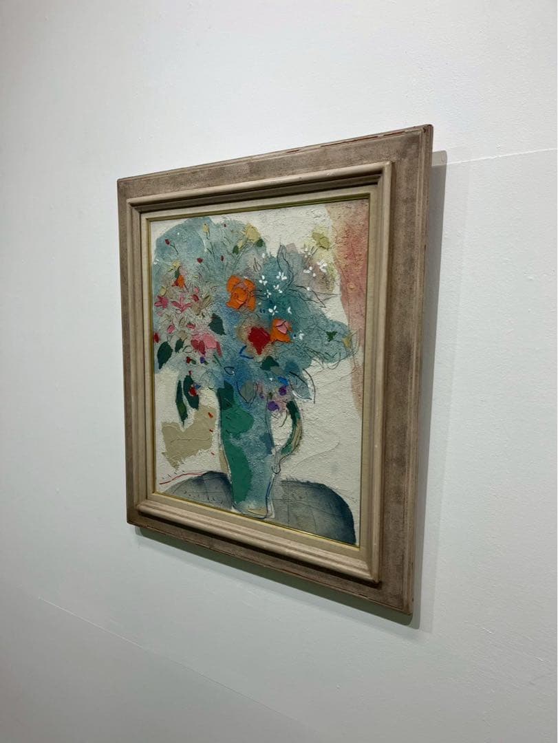 松井ヨシアキ「ブーケ」油彩 絵画 額装品