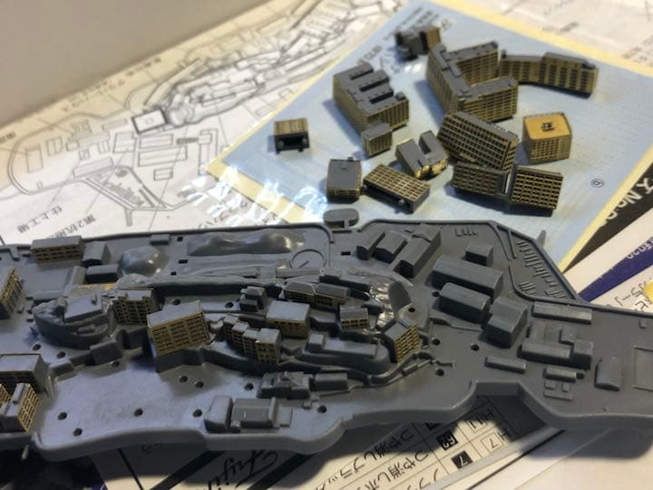 参考　蘇る軍艦島 軍艦島プラモ完成 ジオラマ