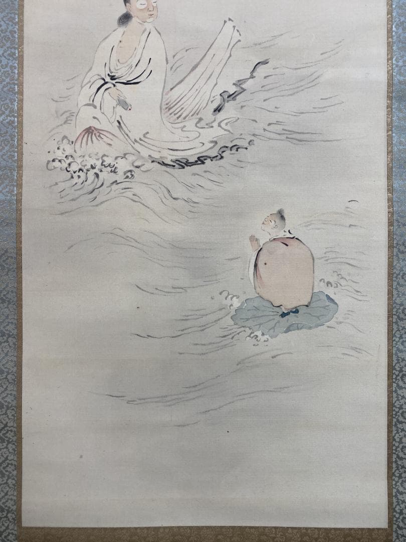 良*様 山崎大耕『蓮花升上観音』相国寺派管長 国泰寺管長 共箱 掛軸250503