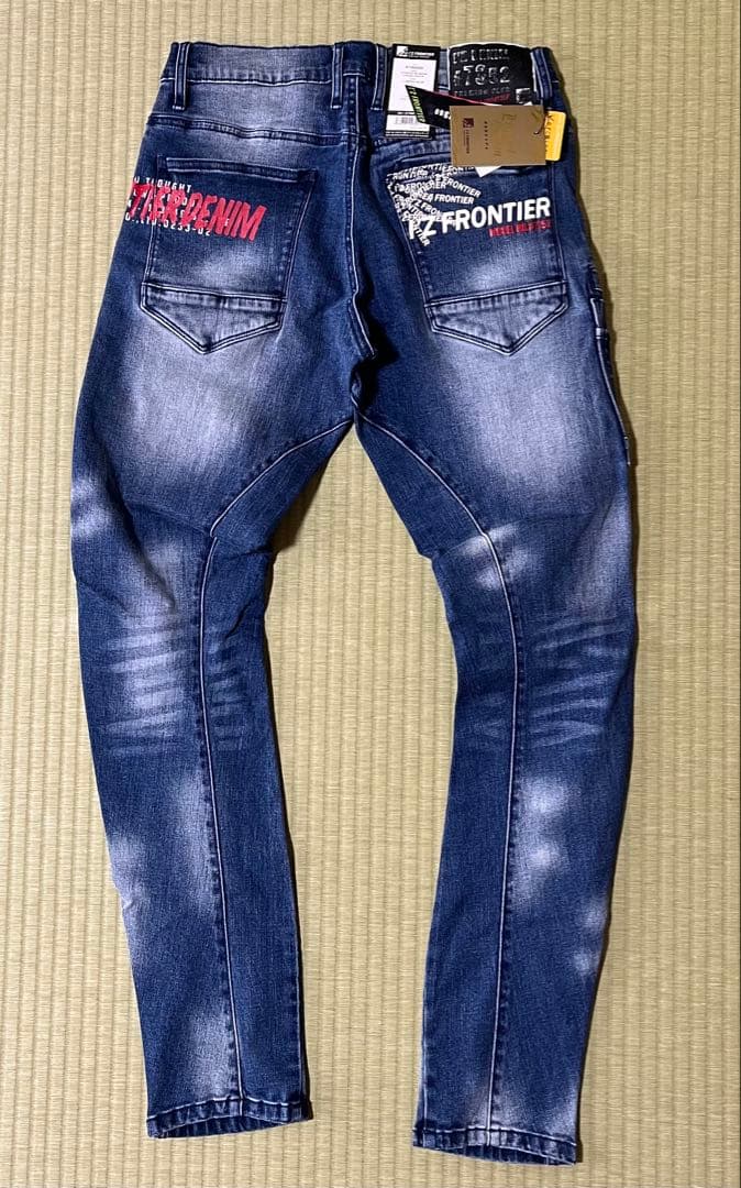 アイズフロンティア７３５０ＳデニムＧ　３Ｌ寸カーゴパンツ８8cm上下組インディゴ