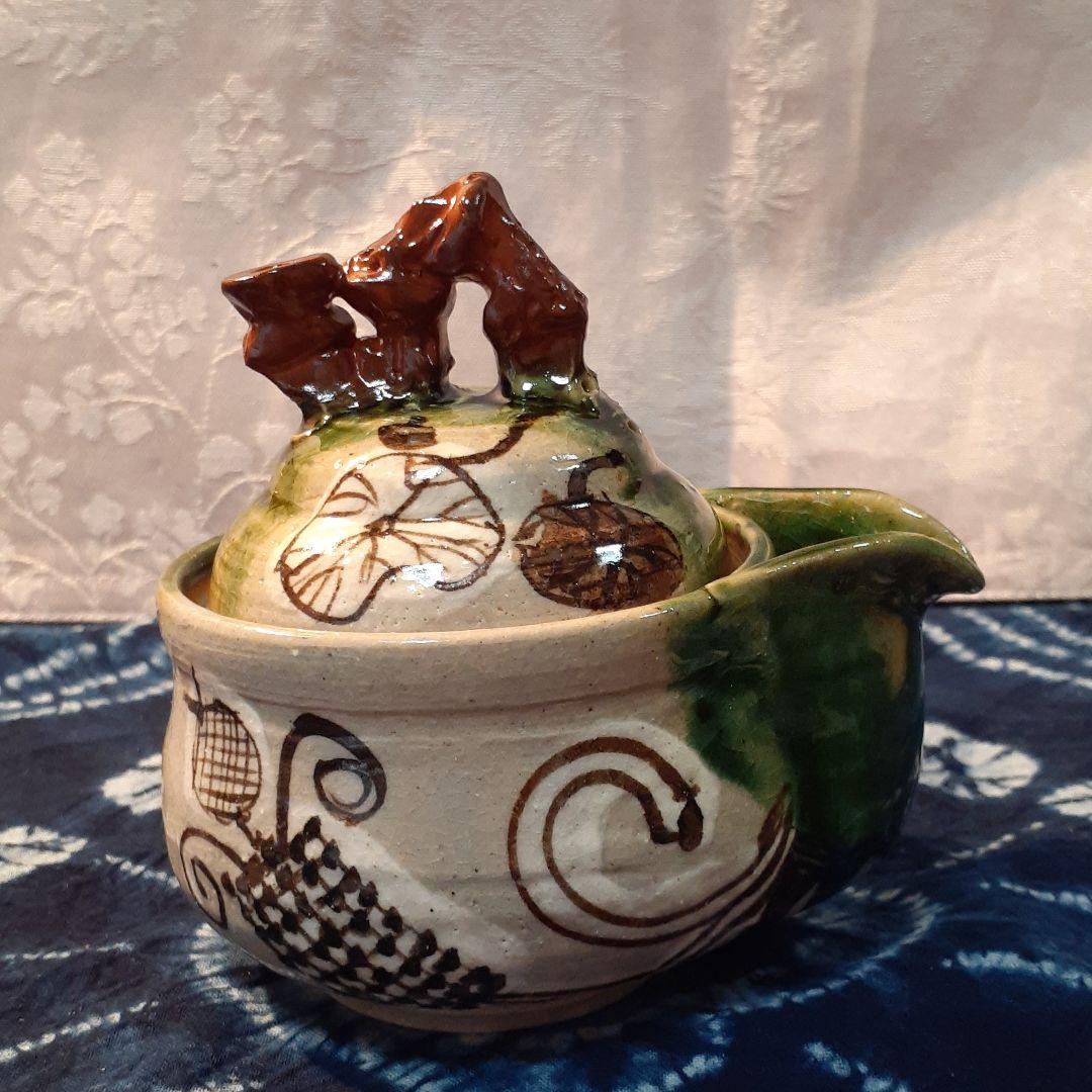 本日お値打ち❤️林和一　作　青織部宝瓶茶器揃い♪