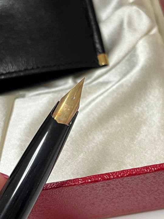 新品 廃盤 希少 プラチナ 格子柄 14K 細字 万年筆 シース 定期入