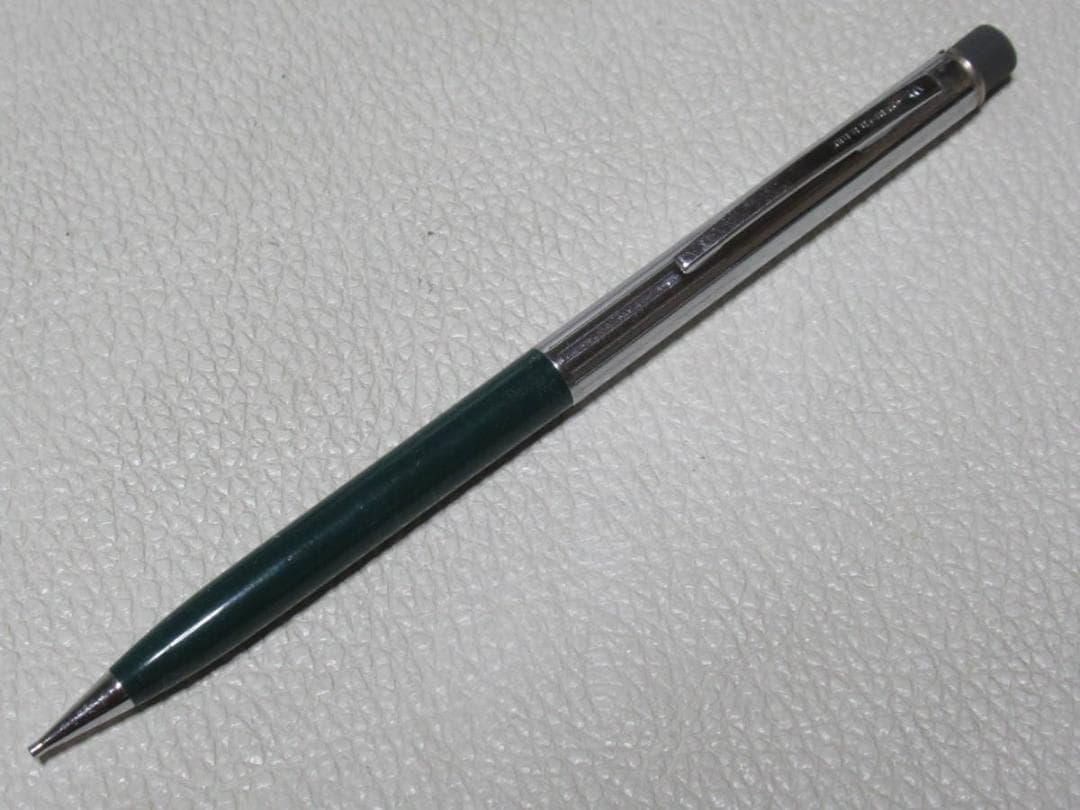 未使用1950年代USA製◆シェーファー ペンシル 緑軸+金属軸 頭に消しゴム付
