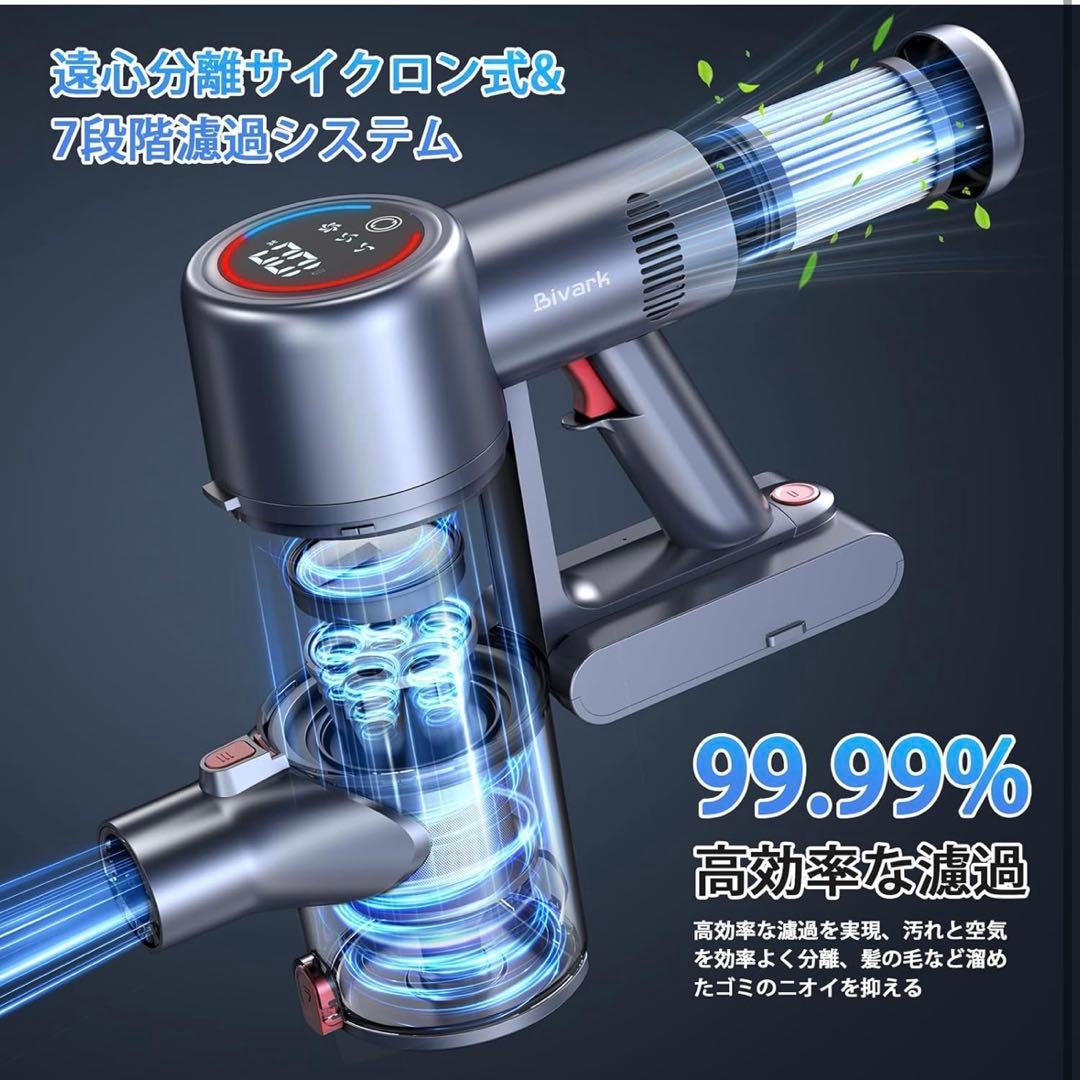 ✨新品✨　50Kpa強力吸引＆65分連続稼働＆自立式 コードレス掃除機