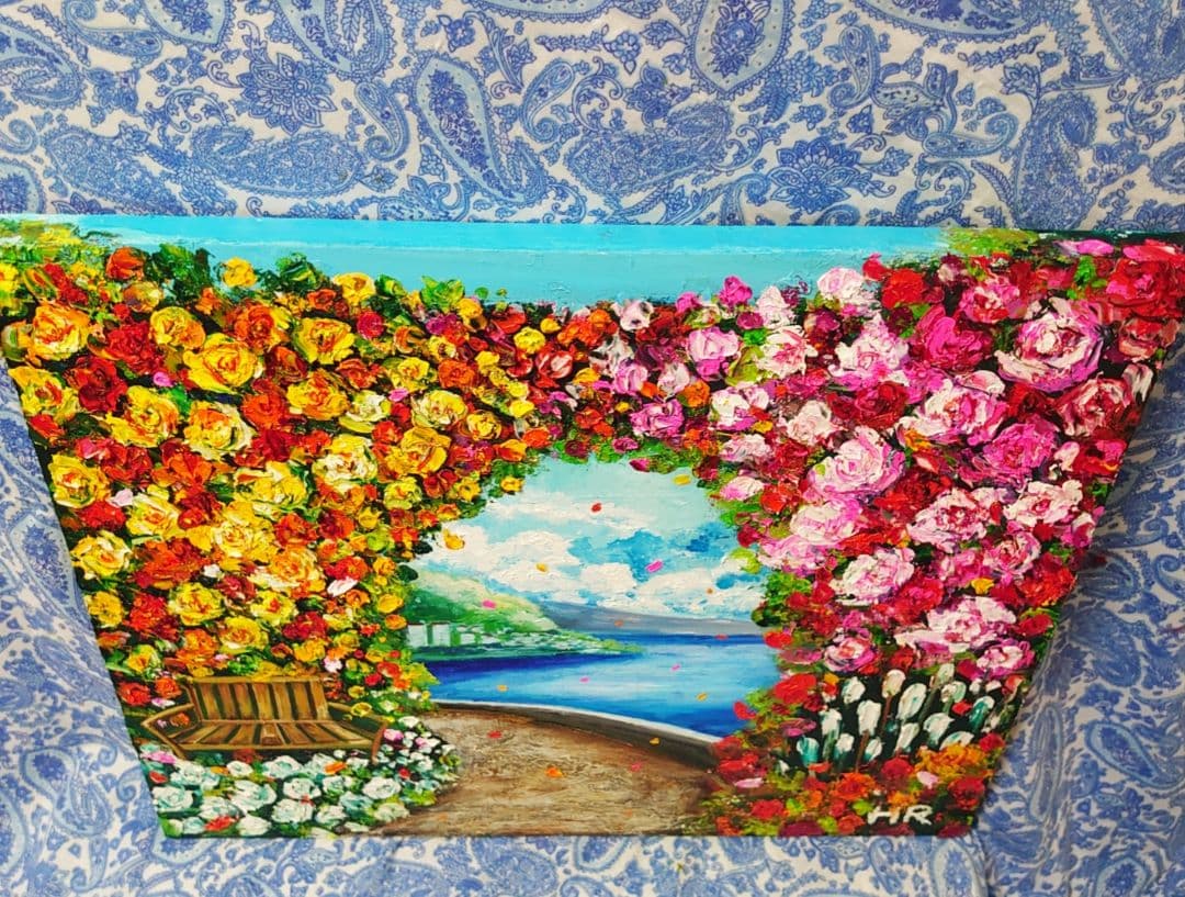 油絵 絵画【花のガーデニング】