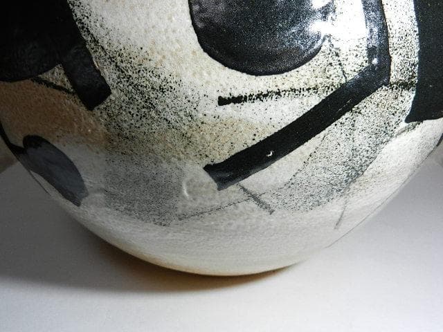 京焼　伝統工芸士「河島浩三」作　大型花瓶（高２７．５㌢、胴３０㌢、重５．８㌕）