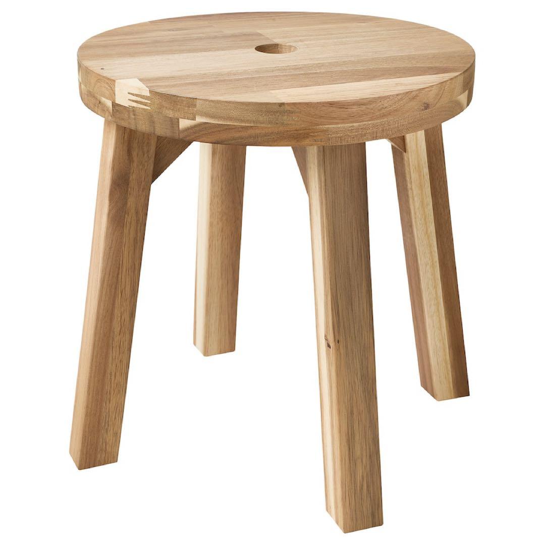 【新品、未開封】IKEA イケア　スコグスタ スツール　アカシア材　30cm