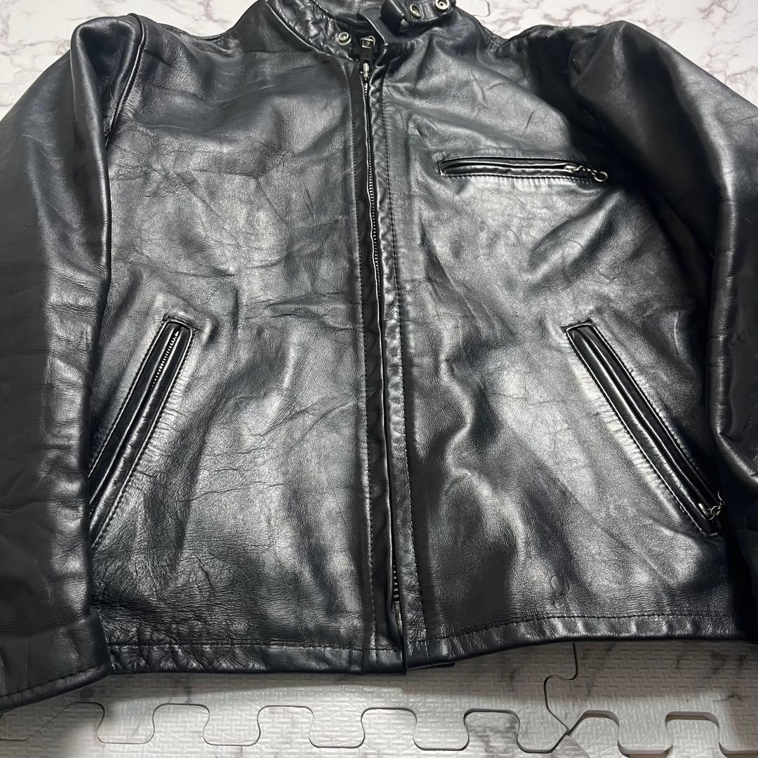 【米国製】schott シングルライダース レザー 40size 641 黒