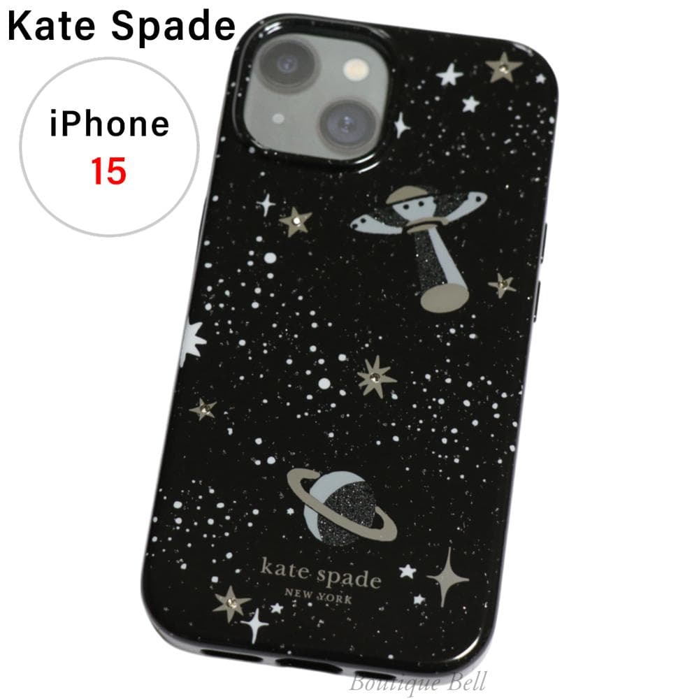 【ケイトスペード】スターリー スカイ iPhone15ケース ブラック