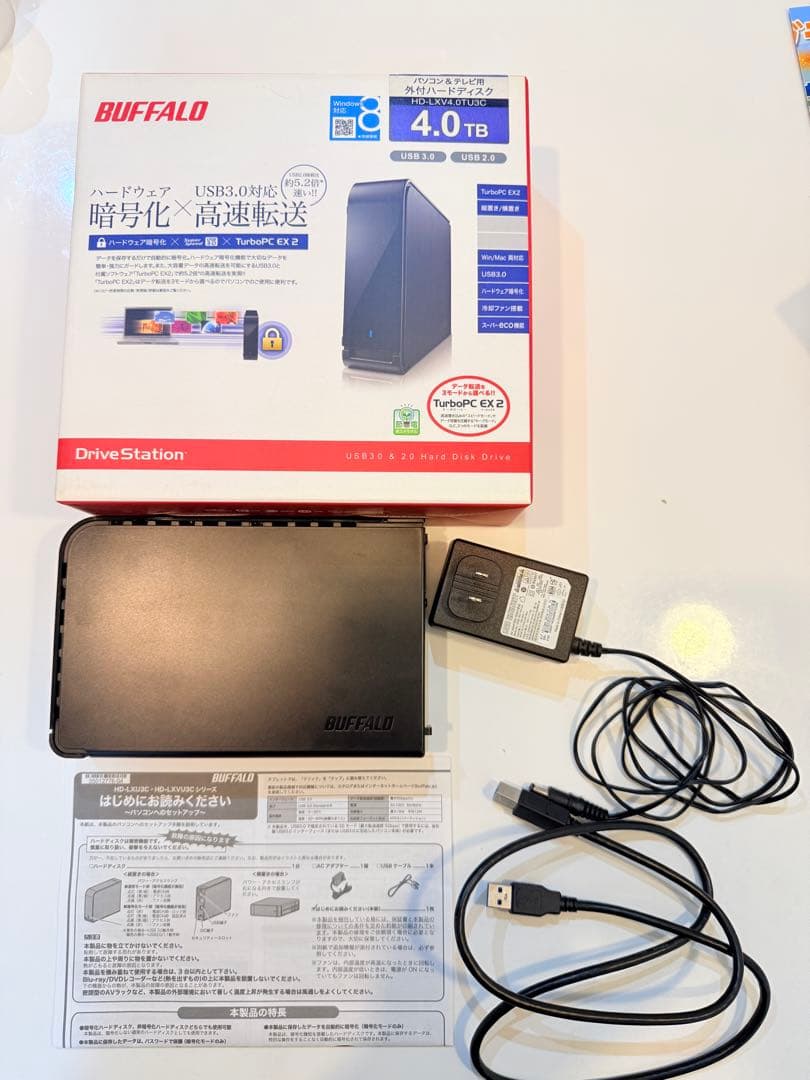 ト*ー様 BUFFALO HD-LXV4.0TU3C 外付けハードディスク 4T