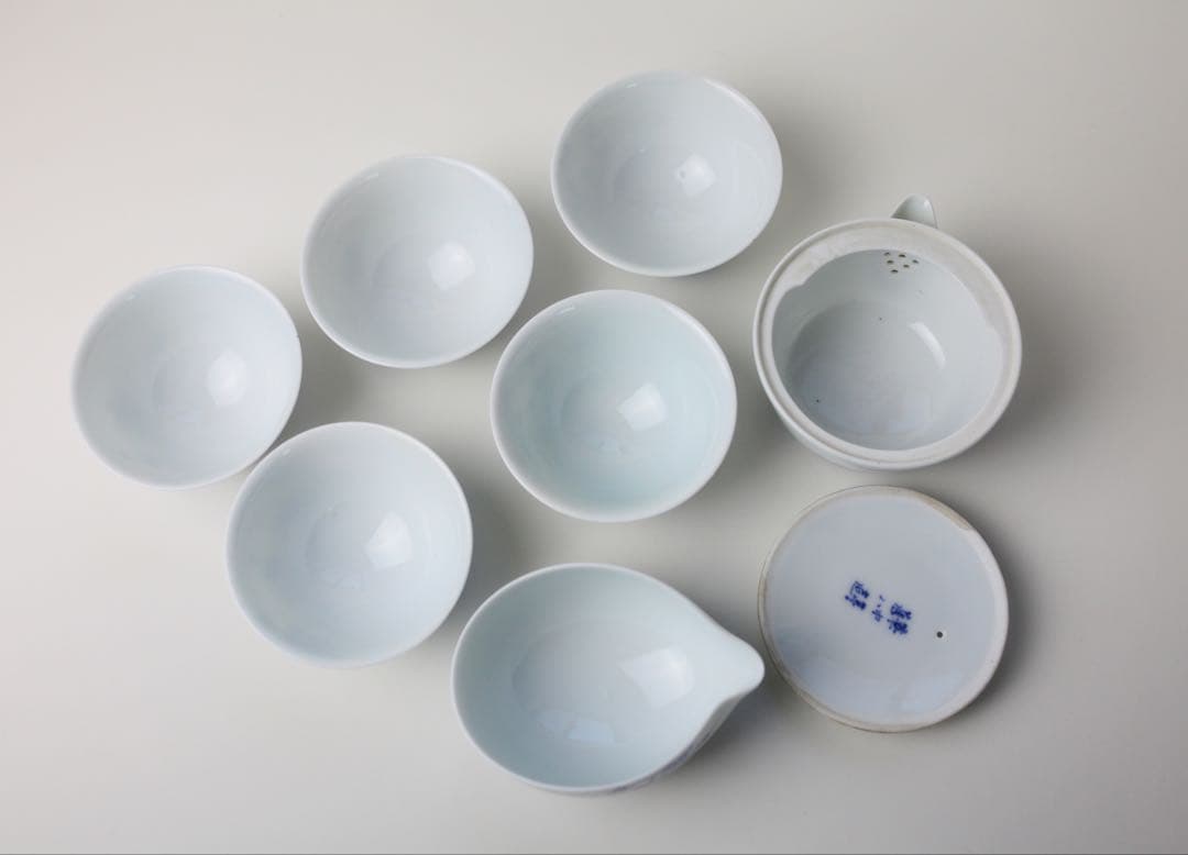 華中亭道八造 染付 煎茶器 宝瓶 茶道具 茶器