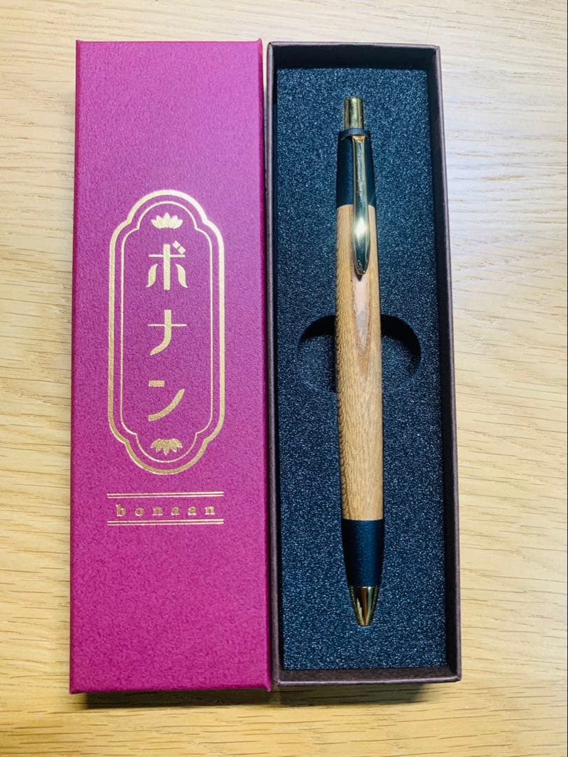 ボナンペン　欅　シャープペンシル　0.5mm 真鍮金具　ゴールド
