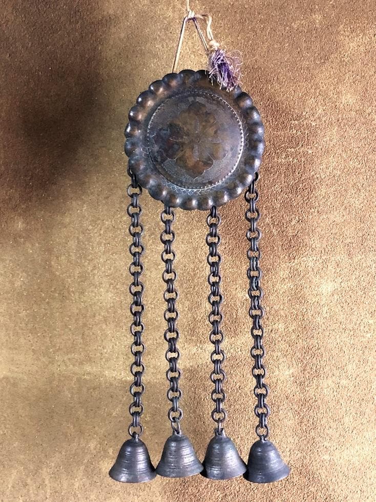 【 花角紋彫金連馬鈴 】　江戸時代　馬具装飾品
