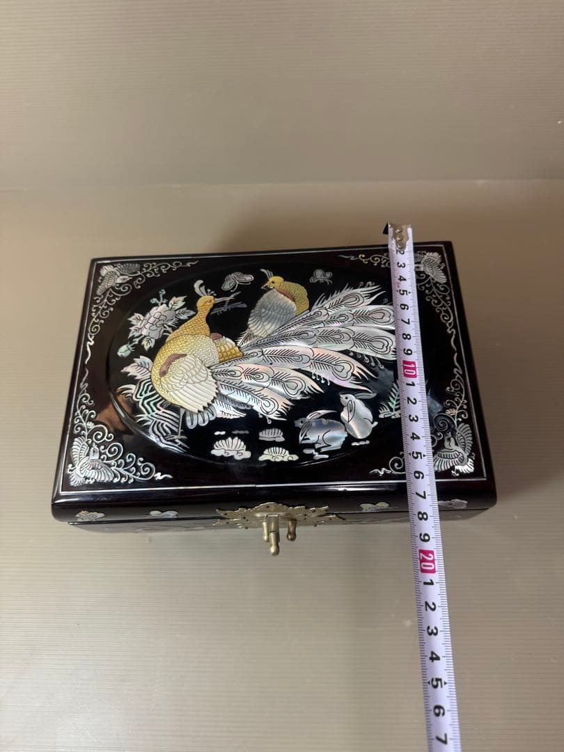 2794 螺鈿細工 花鳥　宝石箱 小物入れ 漆器 アクセサリーケース