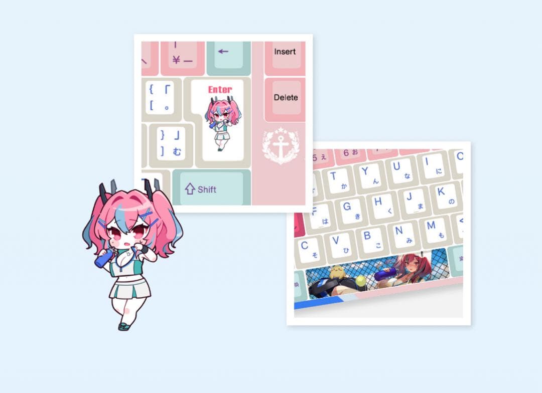 アズレン×ふもコレ ブレマートンモデル キーボード ジャスミン軸VARMILO