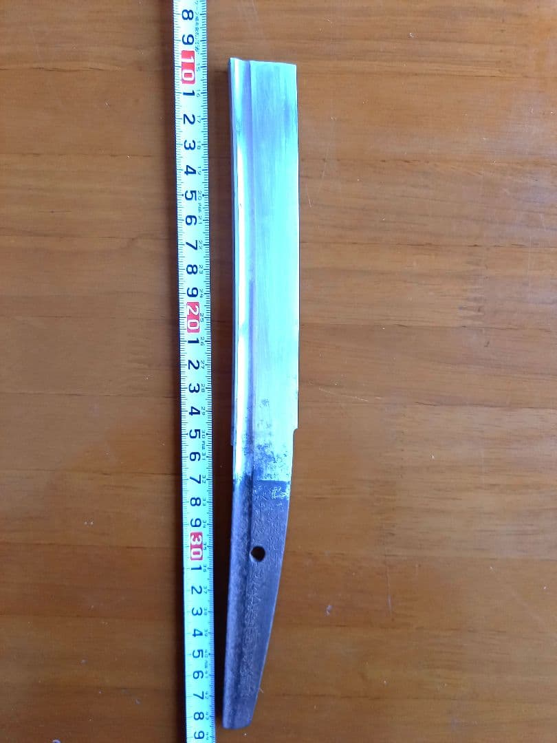 日本刀残欠　銘(備州長船住清光作)合法品、刃長14.8cm古美術、竹細工刀材料