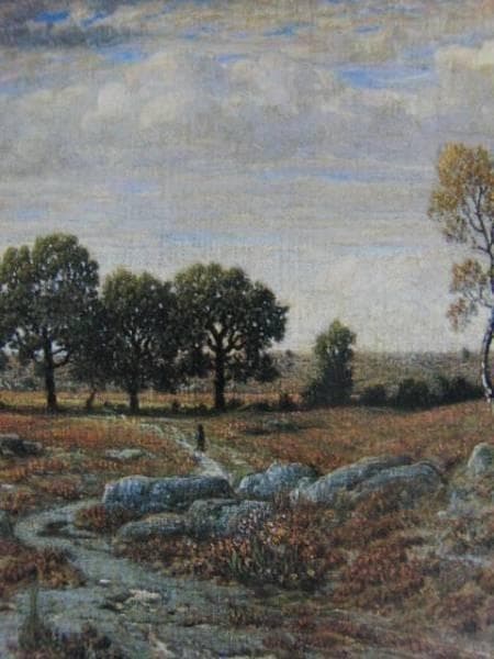 テオドール・ルソー、どんぐり林の荒野、希少画集画、新品額装付