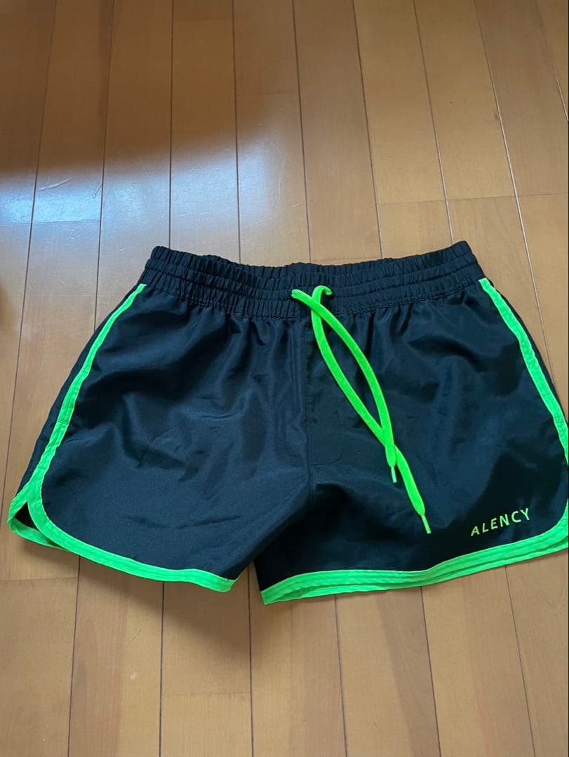 ALENCY 水着 ショートパンツ 黒/緑