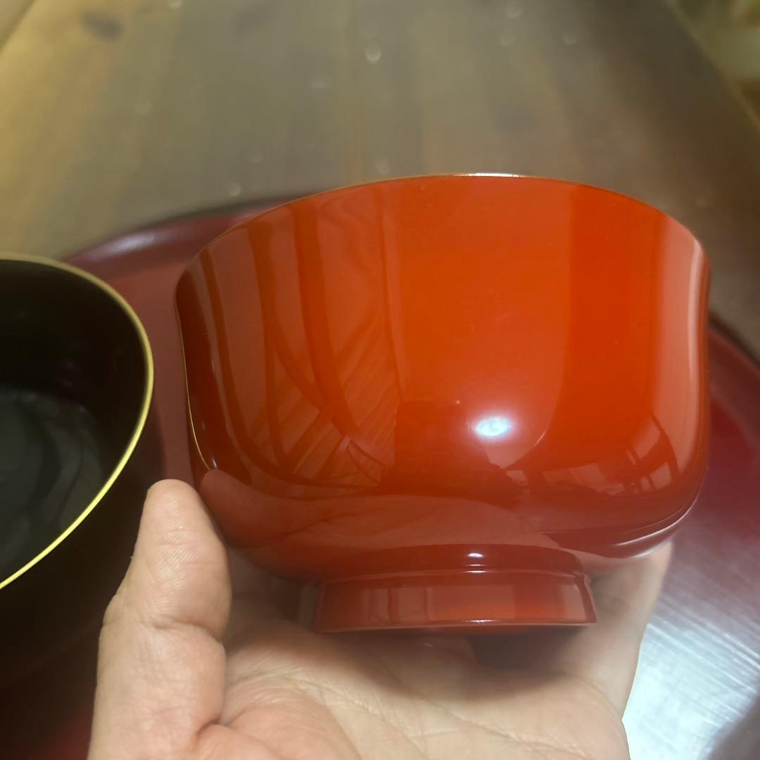 京都平安象彦　天然木　本漆塗　蒔絵　金箔　金彩　笹　夫婦椀