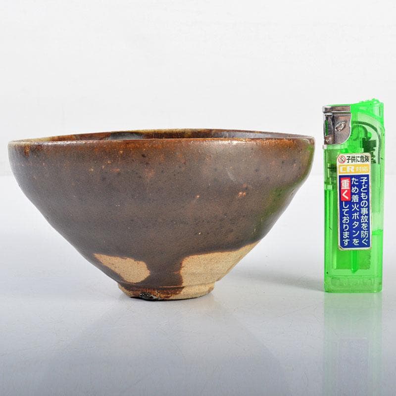 中国　柿釉　天目茶碗　時代箱付　V　R4371