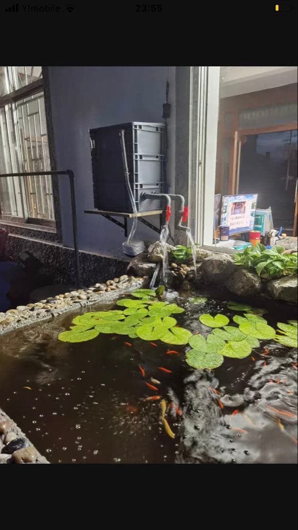 45wポンプ付きろ材満タンフルセット水槽池用フィルター 万能濾過器、濾過装置大
