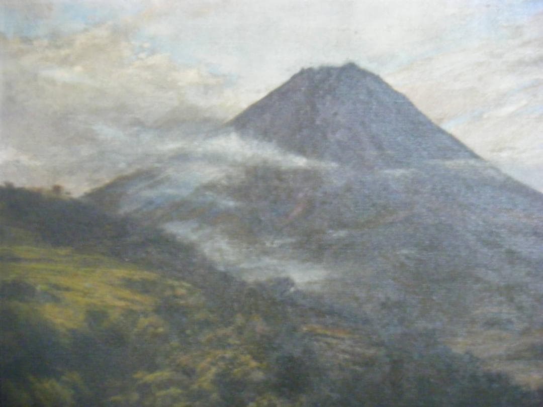 【模写】絵画　五姓田芳柳　油彩30号　富士風景　巨匠　名品　P38