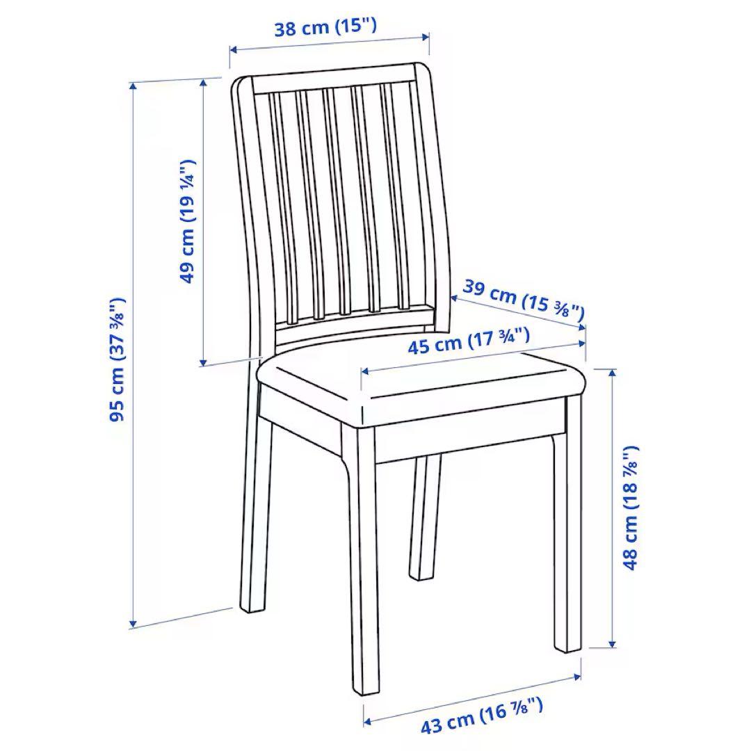 【極美品】IKEA EKEDALEN 伸長式テーブル　チェア×2脚　セット