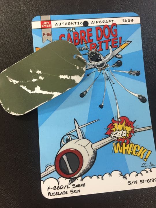 F-86D戦闘機 セイバードッグ　キーホルダー　フライトタグ 250枚限定品