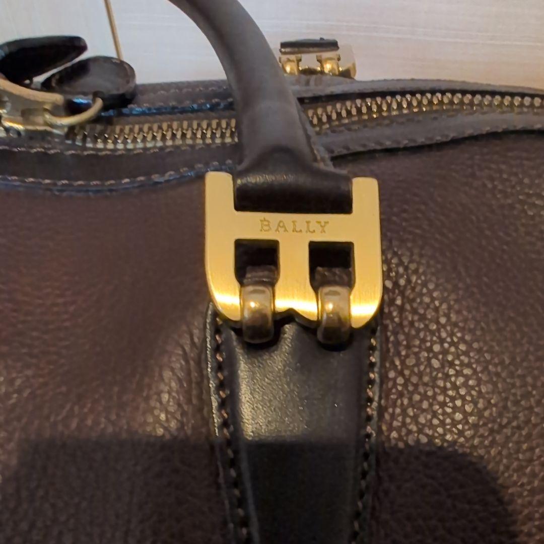 【美品】BALLY バリー ダークブラウン ボストンバッグ 2WAY シボ革