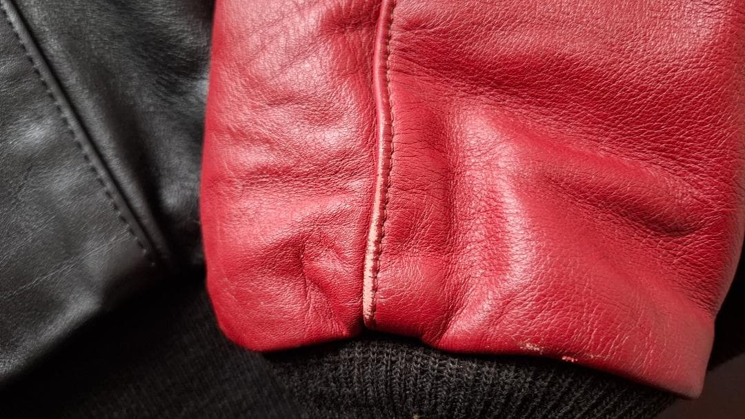 VANSON チームジャケット 赤黒レザージャケット【年代物・古着】