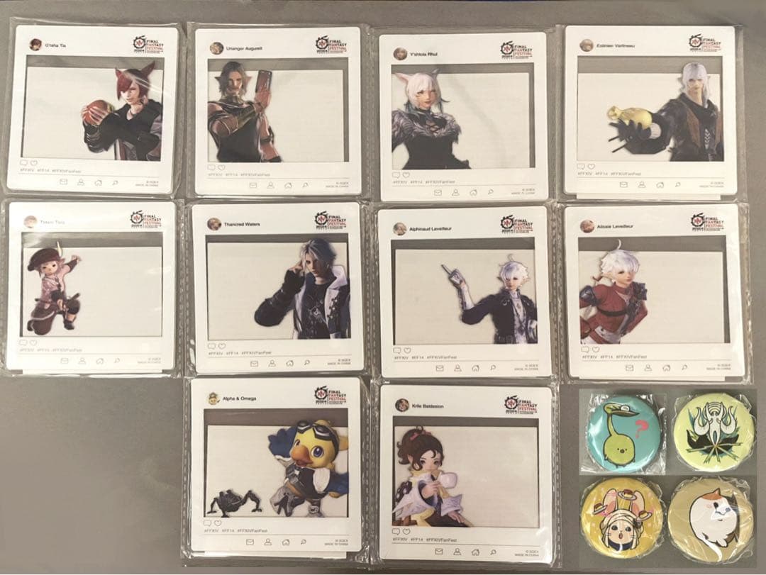 FF14 2024ファンフェス限定　SNS風アクリルカード 全種+缶バッチ4種