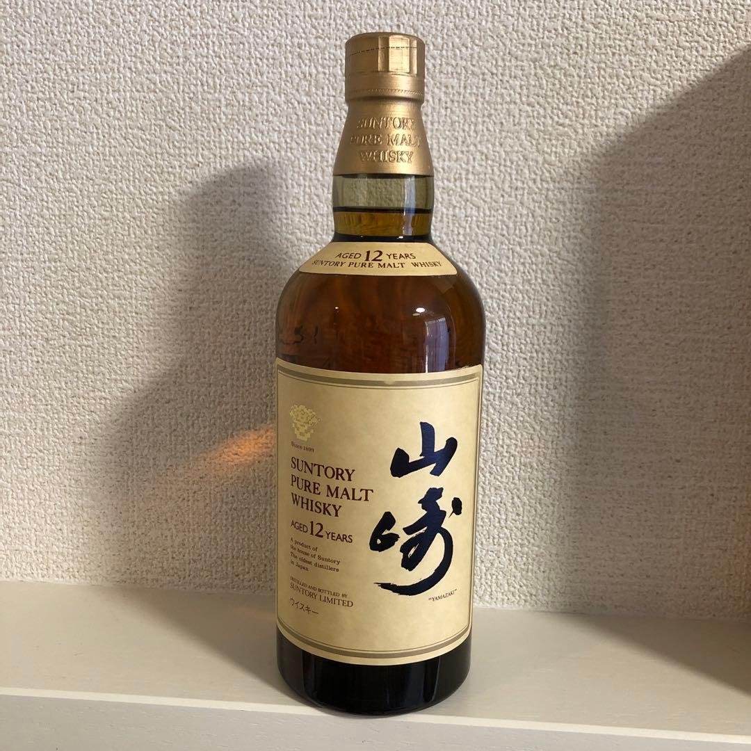 サントリー 山崎 12年ピュアモルトウイスキー 750ml旧ラベル響マーク付き