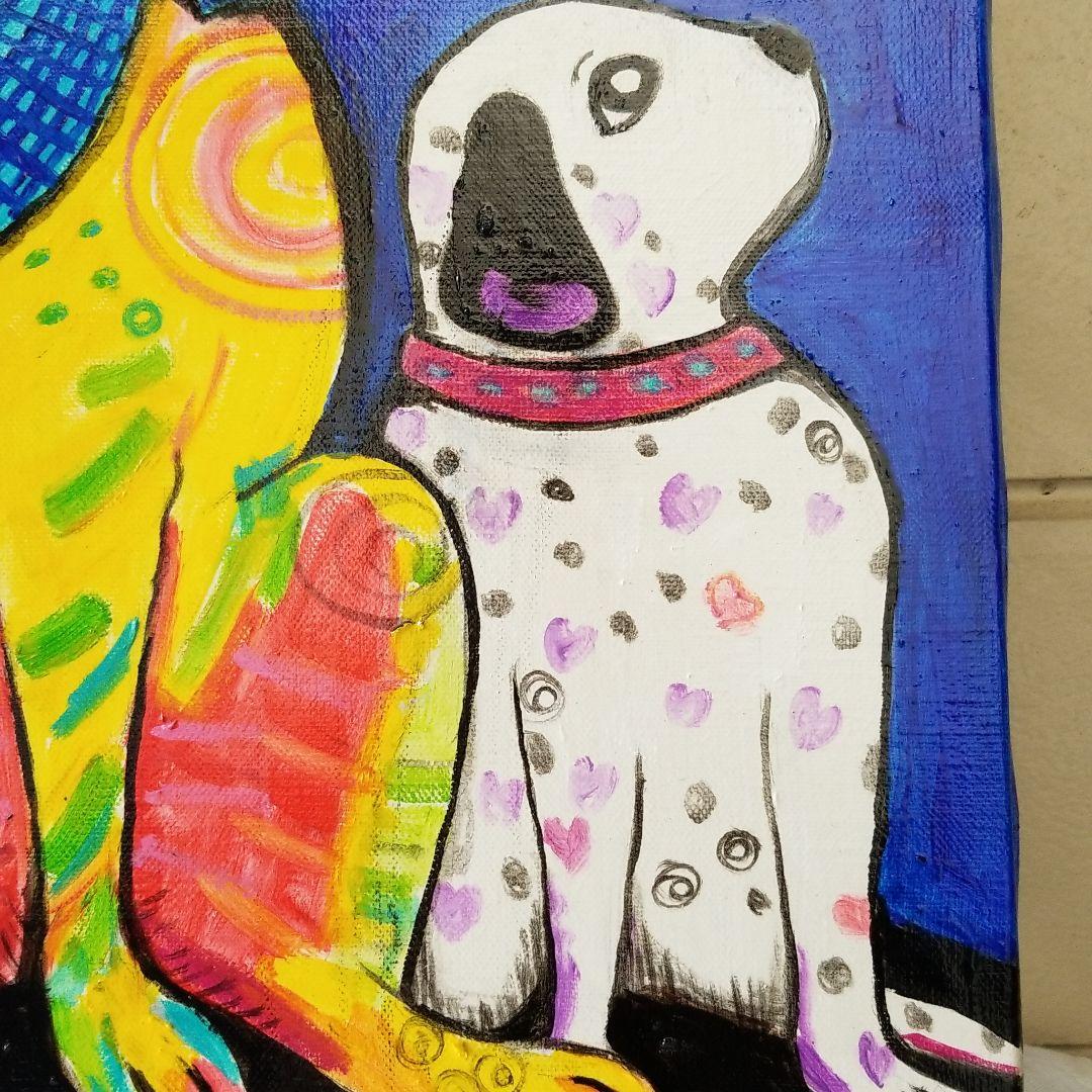 油絵　ゆ(o^^o)★確認　ベストフレンド犬