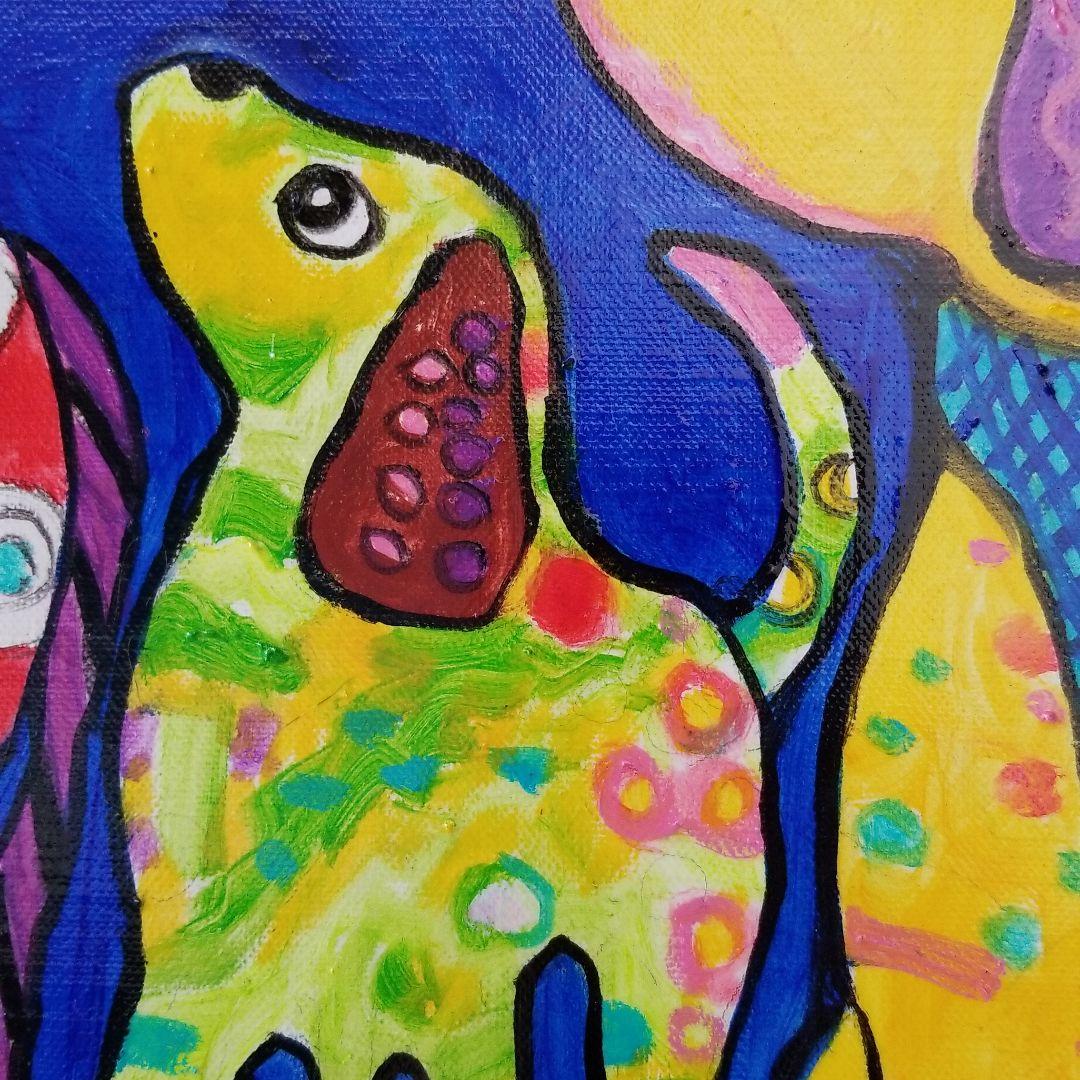 油絵　ゆ(o^^o)★確認　ベストフレンド犬