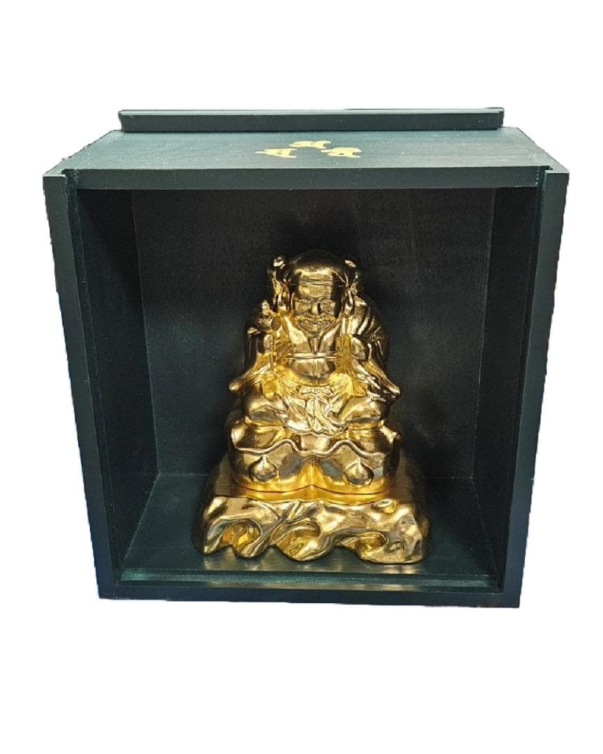 三面大黒天-手彫り仕上げ-黄金-黒檀-基本セット
