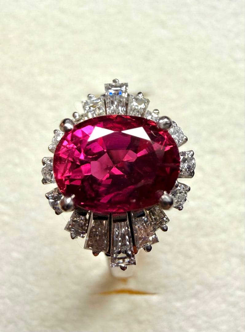 ルビー 1.76ct ダイヤモンド デザインリング 5.8g