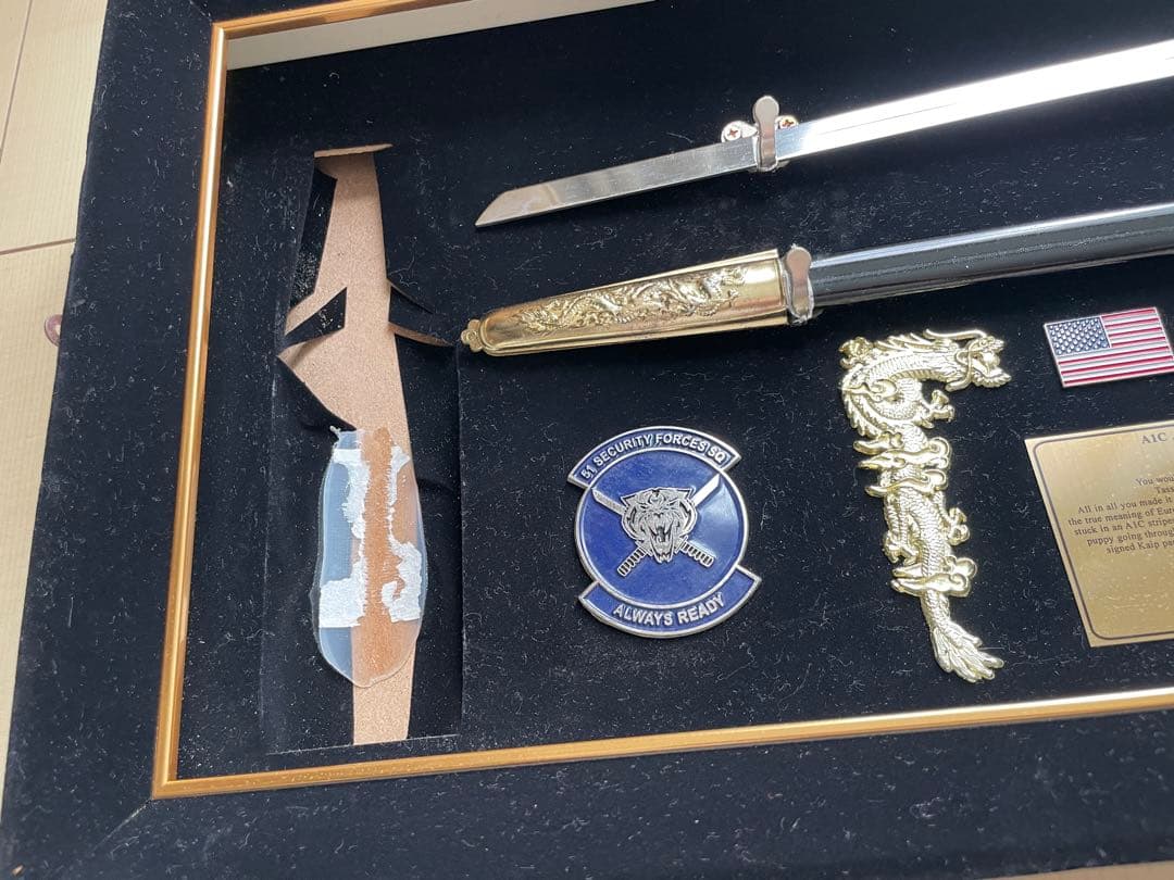 米空軍 USAF 記念品 セレモニアルソード シャドーボックス