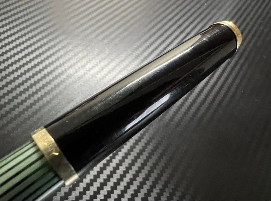 未使用に近い ペリカン 400NN M&K 万年筆 緑縞 M 中字