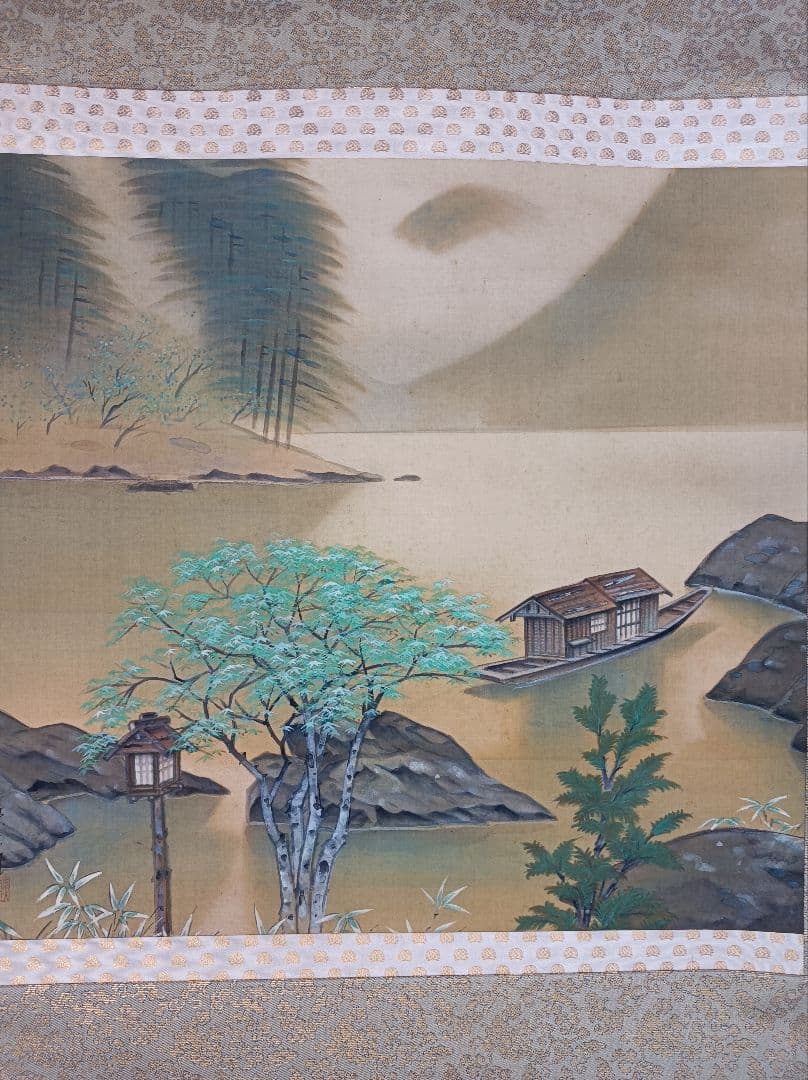 軸 開運 おもてなし 絵 龍脈 山水 花 紅葉 中国 風水 美術 骨董 インテリ