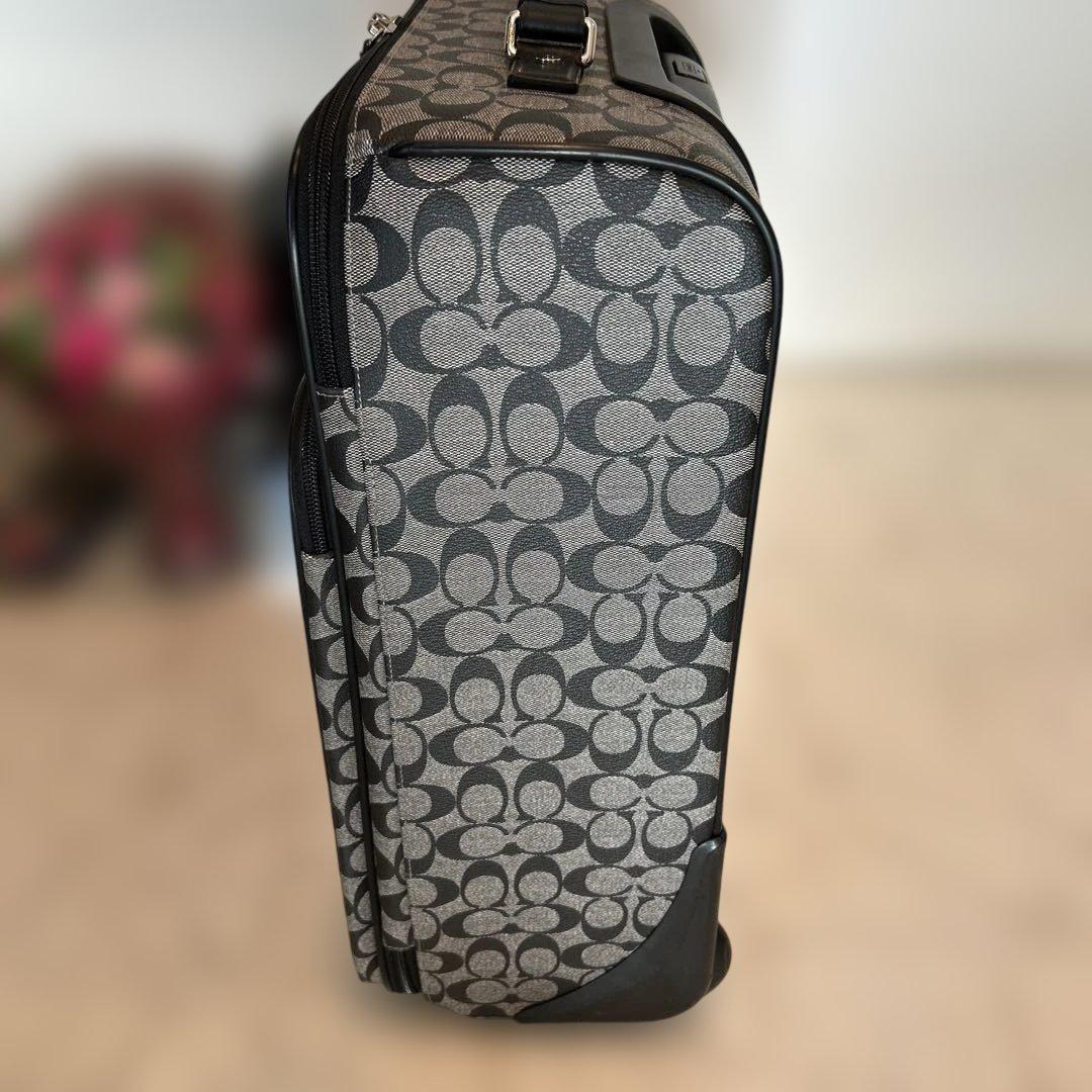 超美品　COACH モノグラム キャリーケース グレー/ブラック