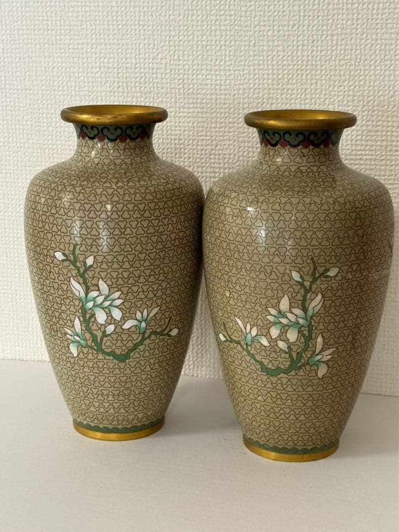 中国美術 銅胎琺瑯 銅製花瓶 壺 唐物古玩 年代品