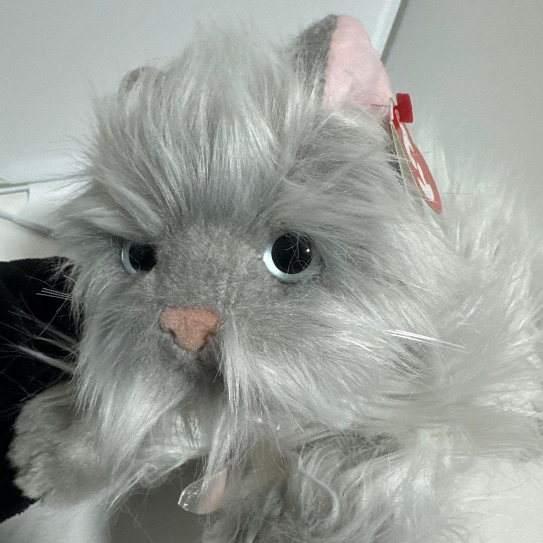 Ty グレー猫 ぬいぐるみ 長毛 バディーズ
