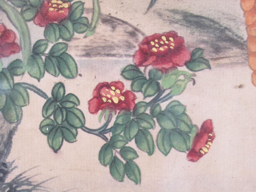 唐物　民間仕入れ品　清時代木製肉筆絵※激安骨董品R1600A5-2
